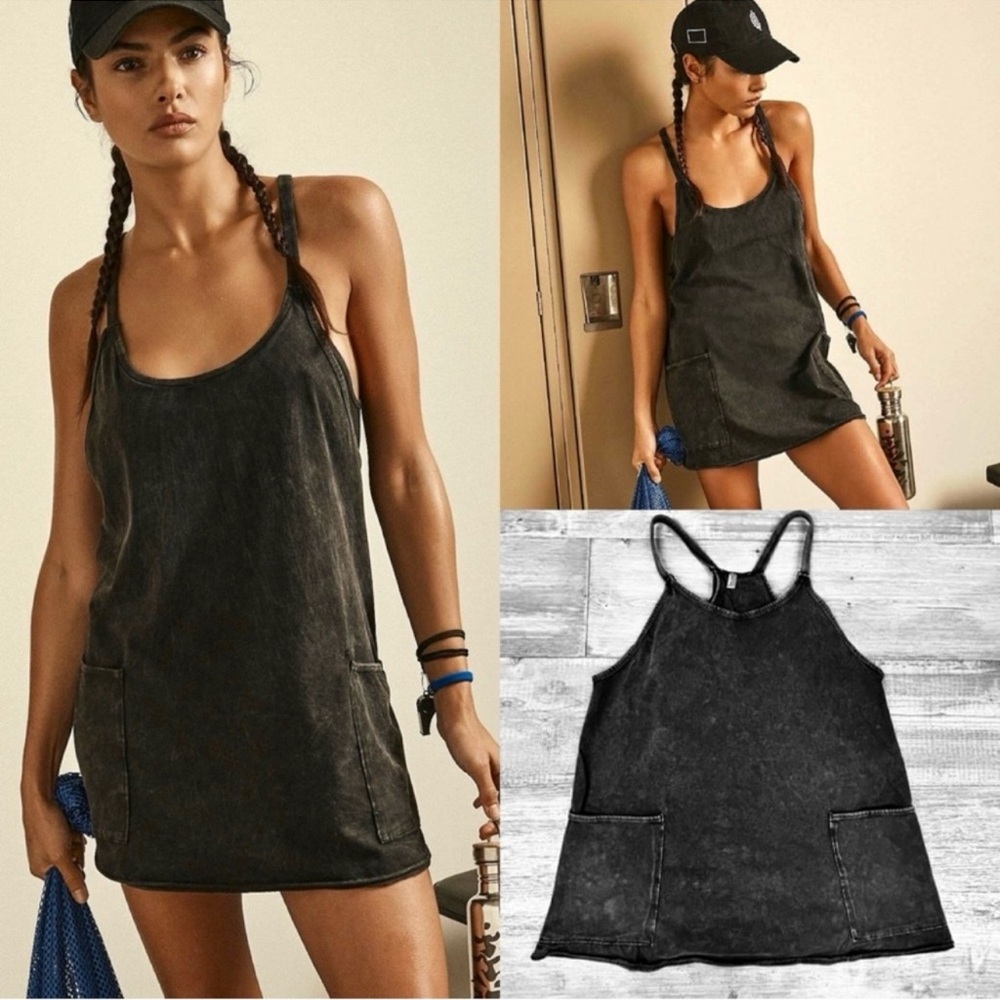 NEW Free People Movement Hot Shot Mini Dress Black - Picture 5 of 11